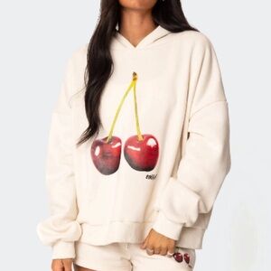 Edikted Cream Hoodie Mon Cheri